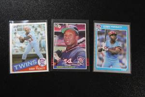 lot 126 image: 1985 Topps - Donruss - Fleer Kirby Puckett Rookie Card Lot  3 Rookie Cards