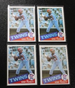 lot 128 image: 1985 Topps Kirby Puckett Rookie Card Lot  4 Rookie Cards