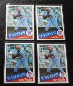 lot 129 image: 1985 Topps Kirby Puckett Rookie Card Lot  4 Rookie Cards
