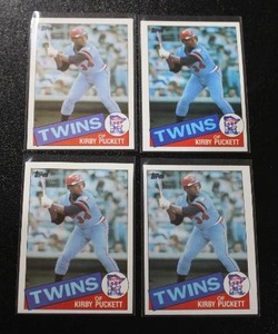 lot 130 image: 1985 Topps Kirby Puckett Rookie Card Lot  4 Rookie Cards