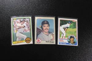 lot 139 image: 1983 Topps - Donruss - Fleer Wade Boggs Rookie Card Lot  3 Rookie Cards