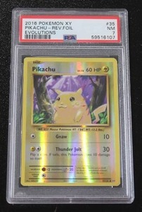 lot 61 image: 2016 Pokemon Evolutions Reverse Holo Pikachu 35108 PSA 7