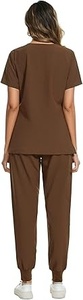 lot 33 image: COZYFIT Scrubs for Women Set - Stretch V-Neck Scrub Top & Jogger Pant with 8 Pockets