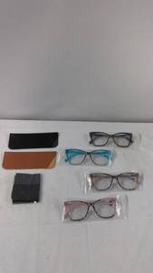 lot 45 image: Set of 4 Reading Glasses with Assorted Styles and Protective Cases