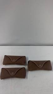 lot 62 image: Set of 3 Leather Eyeglass Cases with Snap Closure
