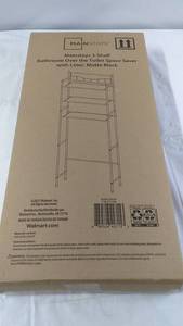 lot 74 image: Mainstays 3-Shelf Bathroom Over the Toilet Space Saver with Liner, Matte Black
