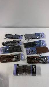 lot 83 image: Set of 8 Reading Glasses with Cases 1.00