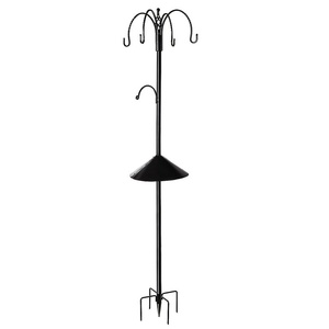 lot 96 image: Heavy-Duty Metal Bird Feeder Stand with Multiple Hooks