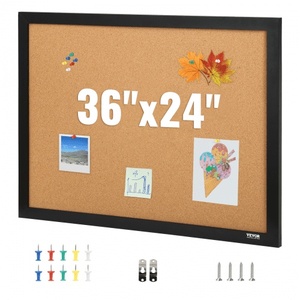 lot 103 image: VEVOR Cork Board, 36x24 inches Bulletin Board with MDF Sticker Frame,
