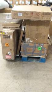 lot 111 image: Mixed Pallet of Damaged- For Repair Household Items including Fish Tank and Flooring