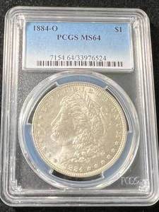 lot 49 image: 1884-O US MORGAN SILVER DOLLAR PCGS MS64