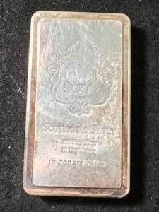 lot 61 image: 10 TROY OZ .999 FINE SILVER SCOTTSDALE MINT BAR