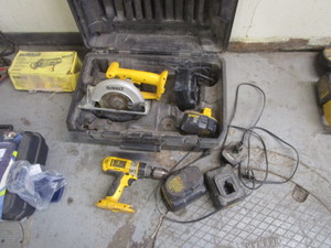lot 53 image: DeWalt 18v Tools, Batteries, Charger