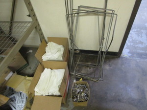 lot 77 image: (New) Laundry Mesh Bags, Pins, Hamper Frames