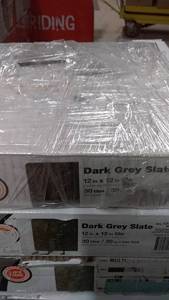 lot 24 image: 75 Square Feet of Dark Grey Slate 12 x 12 Peel and Stick Tiles
