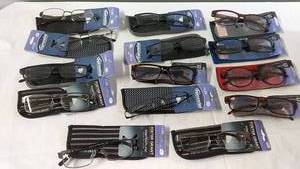lot 78 image: Lot of 14 1.00 Reading Glasses with Cases
