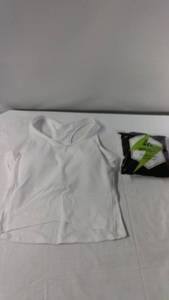 lot 106 image: 2 White Sleeveless Sports Tops - Size Medium