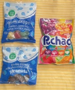 lot 158 image: Assorted Candy Collection with Gum Drops, Milk Chocolate Peanuts, and Puchao Fruit Gummies