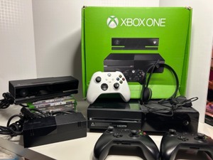 lot 130 image: Xbox One Console Bundle with Controllers, Kinect, Headphones and Games