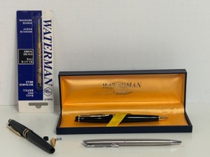 lot 143 image: WATERMAN Ball Point Pen collection with Box and Refill -Qty 3