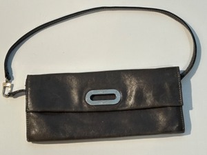 lot 146 image: PRUNE Argentina Gray Leather Clutch  Shoulder Wristlet BAG with Magnetic Closure