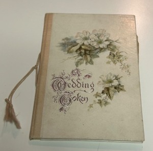 lot 158 image: Antique Victorian 1800s Wedding Token BOOK with Floral Illustrations
