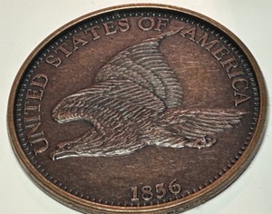 lot 164 image: 3 Replica of 1856 Flying Eagle Cent  Wheat Penny back