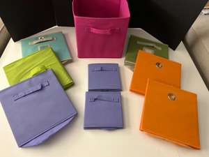 lot 167 image: Set of 9 Colorful Fabric Storage Bins