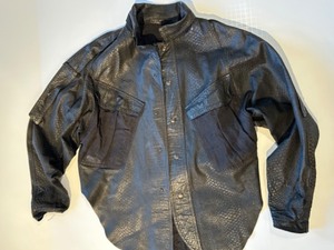 lot 178 image: GARAGE Textured Leather Shirt Jacket Ladies Size M