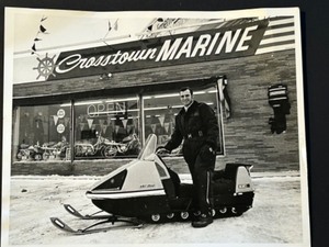 lot 180 image: Vintage 60s Ski-Doo Advertising Photo from Crosstown Marine Minnesota AD