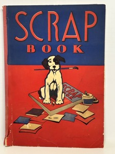 lot 195 image: Vintage 1930s Scrapbook with Magazine Cutouts - 15 x 9.5