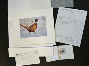 lot 196 image: Ed DuRose 2014 Minnesota Pheasant Stamp Print, Artist Signed Stamp and Sealed Stamp
