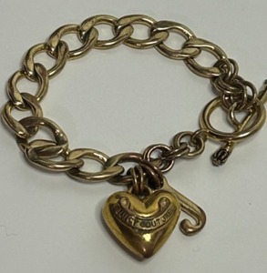 lot 202 image: Juicy Couture Gold-Tone Heart Charm Bracelet