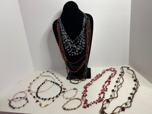 lot 214 image: Collection of Handcrafted Beaded Necklaces and Bracelets
