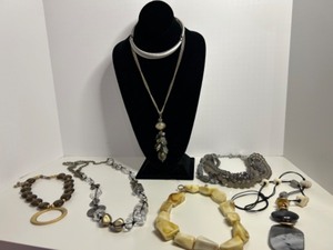 lot 215 image: Set of 7 Fashion Necklaces by Sylca, Chicos, and Banana Republic