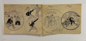 lot 224 image: Original 11 x 8 12 India Ink Comic Artwork Pair