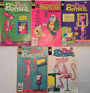 lot 45 image: Set of 5 Vintage PINK PANTHER Comic Books