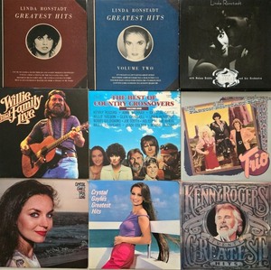 lot 50 image: Collection of 9 Country Music Vinyl Records - Linda Ronstadt, Willie Nelson, Kenny Rogers