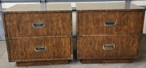 lot 66 image: Pair of MCM Campaign Style Dixie Nightstands