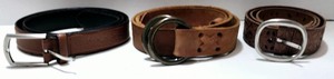 lot 83 image: Set of 3 Womens Leather Belts by Stone Mountain, Banana Republic, Fossil