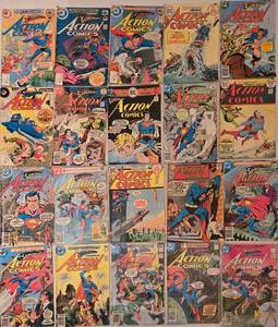 lot 255 image: Collection of 20 Vintage Action Comics Superman Issues