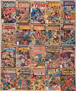 lot 281 image: Collection of 20 Vintage MARVEL Comic Books Featuring Superheroes