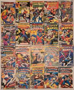 lot 284 image: Collection of 20 Vintage MARVEL Comic Books