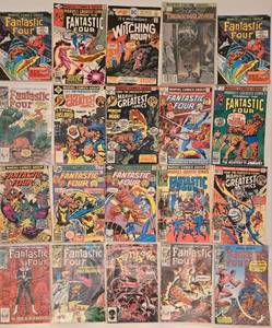 lot 290 image: Collection of 20 Vintage MARVEL Comic Books Featuring FANTASTIC FOUR and More