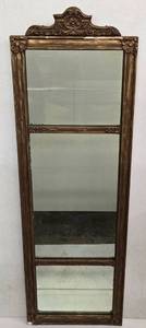 lot 15 image: Ornate Antique Wall or Mantel Mirror with Beveled Mirror