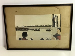 lot 229 image: Framed Vintage Historical Photo River Scene Photograph