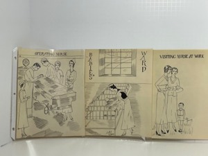 lot 244 image: 1930s Original Ink Drawings of Nursing Scenes - Set of 3