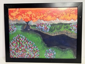 lot 261 image: Original Mixed Media Painting 17 x 13 Framed
