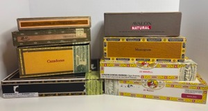 lot 262 image: Collection of 8 Empty Cigar Boxes Assortment