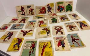 lot 300 image: RARE 1960s Philadelphia Gum MARVEL Character Hero STICKERS Lot of 28